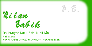 milan babik business card